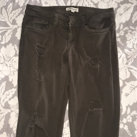 Forest green ripped skinny jeans! - Picture 5 of 6